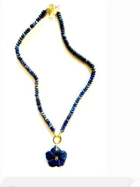 Janis Savitt Lapis Stone Pendant Necklace